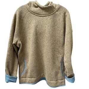 Merrell Hoodie Womens XL Brown‎ Gray Trim Thick Pullover Sweatshirt  Sweater